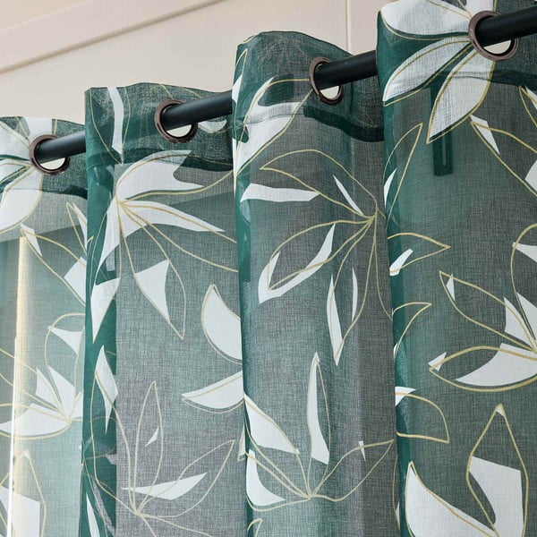 Zelena prozirna zavjesa od voila 140x280 cm Elsa – douceur d'intérieur-image-2