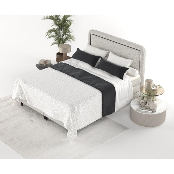 Svijetlo sivi boxspring krevet 160x200 cm Dove – Maison de Rêve-image-4