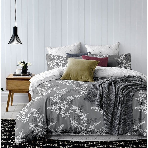 Siva posteljina od mikrovlakana za jedan krevet DecoKing Calluna, 160 x 200 cm