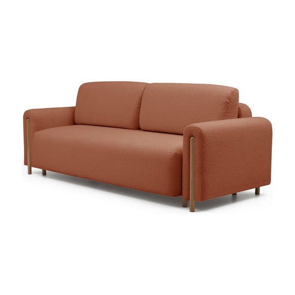 Sklopiva/s prostorom za odlaganje sofa od bouclé tkanine boja terakote 244 cm Arcadova – ELTAP-image-2