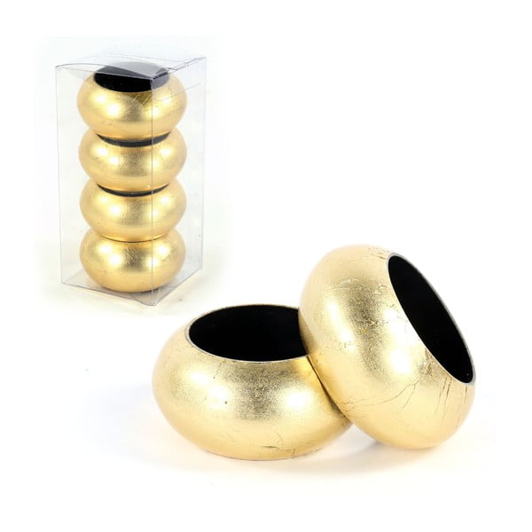 Set od 4 prstena na ubrus u zlatne boje UNIMAS