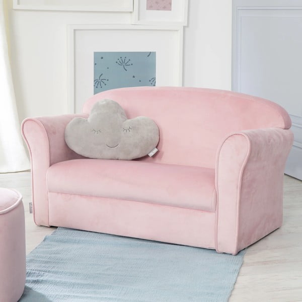 Svijetlo ružičasti baršunast dječji kauč 78 cm Lil Sofa – Roba-image-1