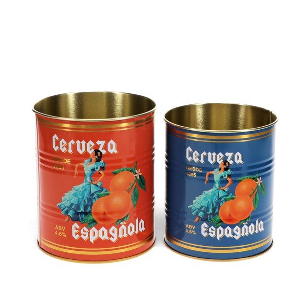 Dekorativne kositrene kutije za pohranu u setu  2 kom ø 11x13 cm Cerveza Española – Rex London