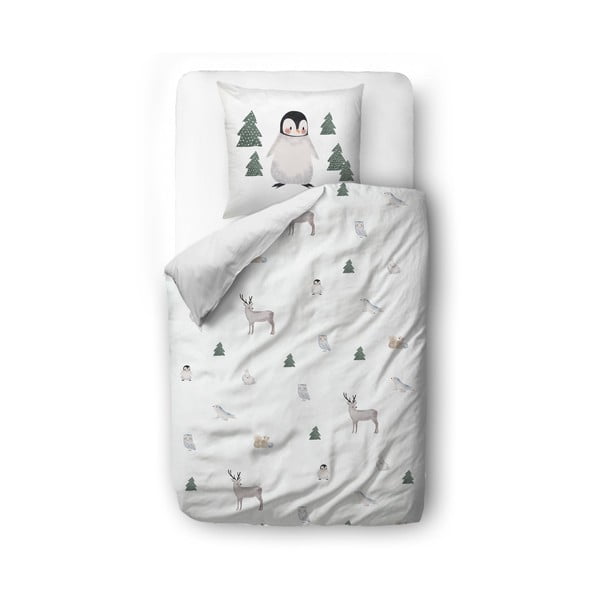 Dječja posteljina za krevet za jednu osobu od pamučnog satena 135x200 cm Polar Animals - Butter Kings