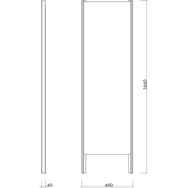 Stojeće ogledalo s okvirom od masivnog drveta 49x166 cm Lun – noo.ma-image-4