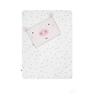 Dječja pamučna deka i jastuk za krevetić 200x140 cm Piggy - BELLAMY