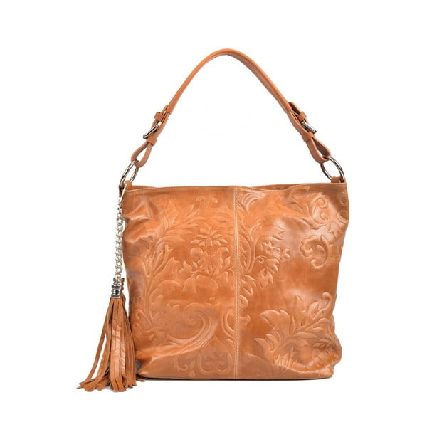 Konjak smeđa kožna torbica Isabella Rhea Florea