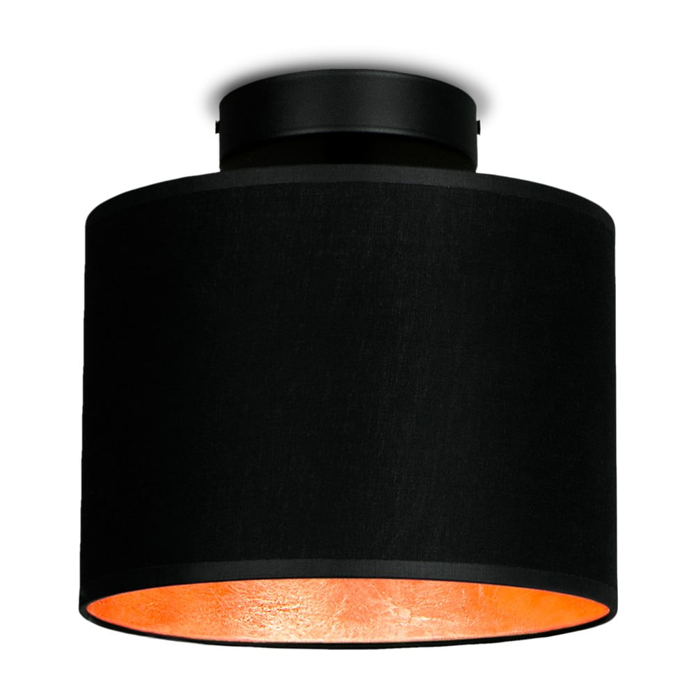 Crna stropna lampa s detaljima u boji bakra Sotto Luce Mika XS CP, ⌀ 20 cm