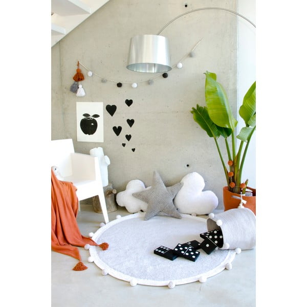 Svijetlo sivi periv/ručno rađen pamučan dječji tepih ø120 cm Bubbly – Lorena Canals-image-3