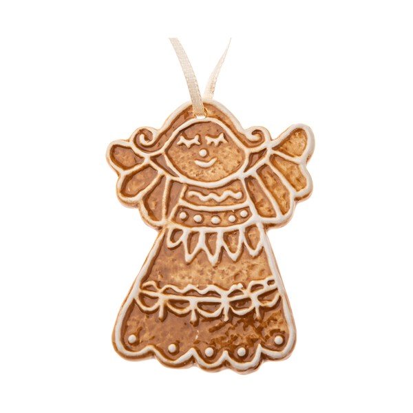 Keramički ukas za božićno drvce 10 cm Gingerbread Angel – Dakls