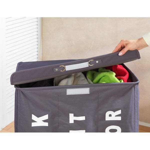 Siva košara za veš s 3 odjeljka Wenkoo Trivio, 117,6 l-image-2