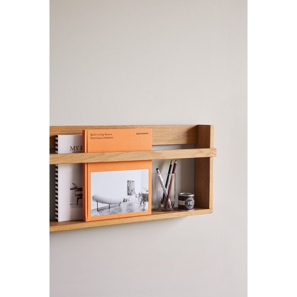 Polica s više razina/za fotografije od punog hrasta u prirodnoj boji 110 cm Display – Hübsch-image-1