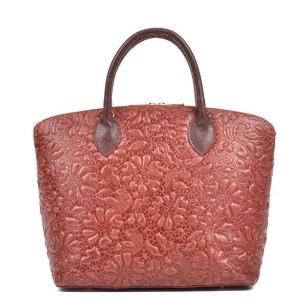 Ružičasta kožna torbica Anna Luchini Bloom Rosso