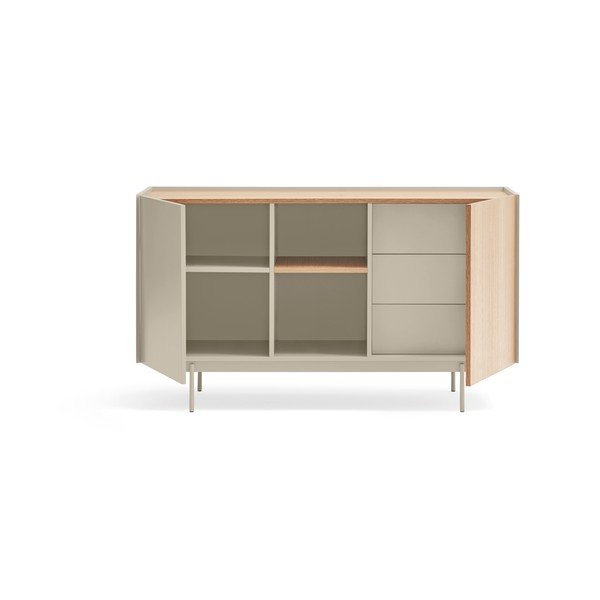 Bež/u prirodnoj boji niska komoda u dekoru hrasta 130x78 cm Otto – Teulat-image-3