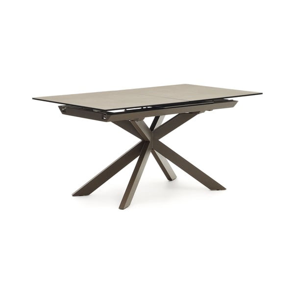 Smeđi proširiv blagovaonski stol s keramičkom daskom 90x160 cm Atminda – Kave Home