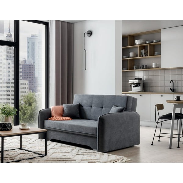 Siva sklopiva/s prostorom za odlaganje sofa od šenila 155 cm Laine – ELTAP-image-3