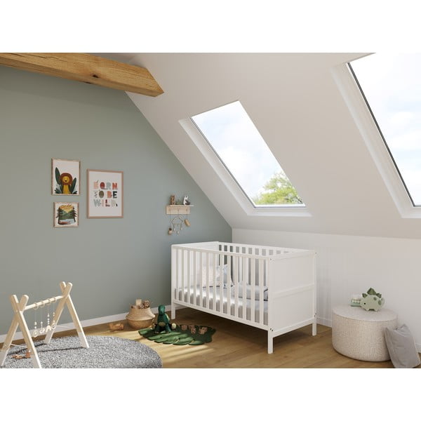 Bijeli dječji krevet od masivnog drveta 70x140 cm Alkmaar – Germania-image-1