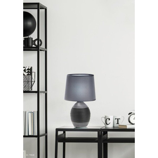 Tamno siva stolna lampa s tekstilnim sjenilom (visina 35 cm) Ambon – Candellux Lighting-image-1