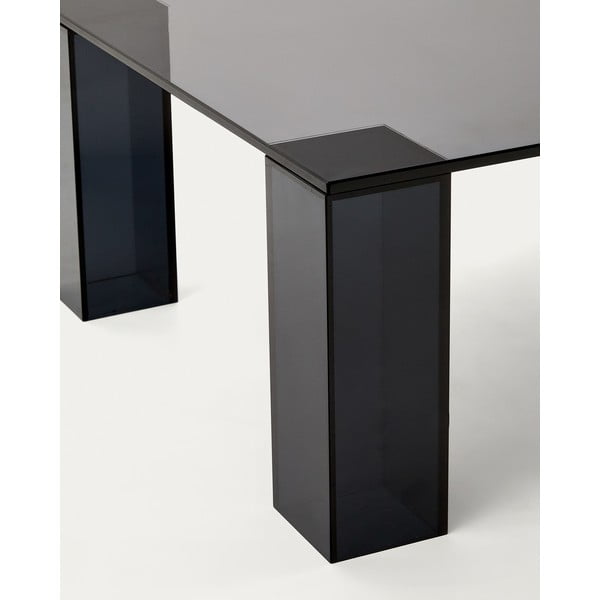 Tamno sivi stakleni stolić za kavu 60x140 cm Adularia – Kave Home-image-3