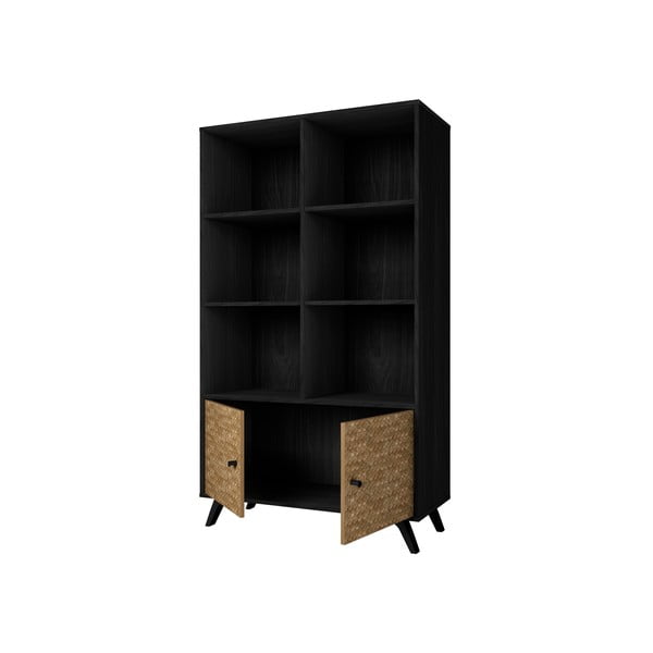 Crna biblioteka u egzotičnom drvenom dekoru 92x160 cm Hanoi - Marckeric-image-3