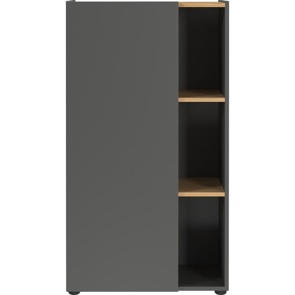 Antracitno siva biblioteka u dekoru hrasta 61x110x34 cm Adrano – Germania
