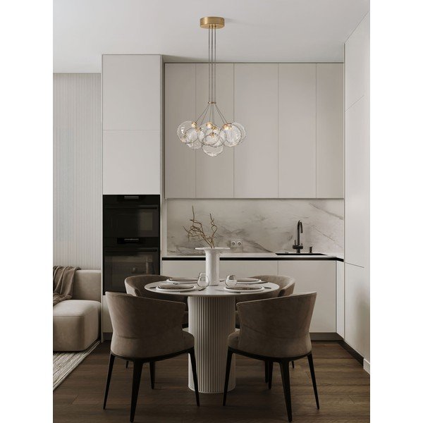 Mjedena staklena LED viseća svjetiljka s mogućnosti zatamnjivanja ø 42 cm Blazik – Nova Luce-image-4