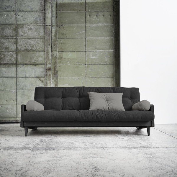 Sofa na razvlačenje Karup Indija crna / tamno siva / granit siva-image-1