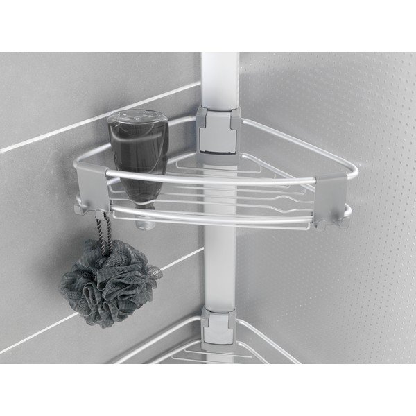 Teleskopska kupaonska polica aluminijska u mat srebrnoj boji Purio – Wenko-image-2