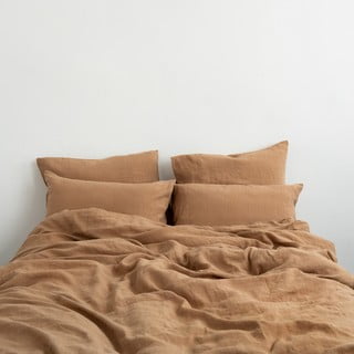 Smeđa lanena posteljina za krevet za jednu osobu 140x200 cm – Linen Tales