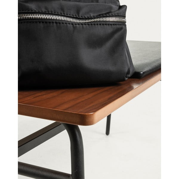 Crna/smeđa klupa od imitacije kože Carabel – Kave Home-image-2