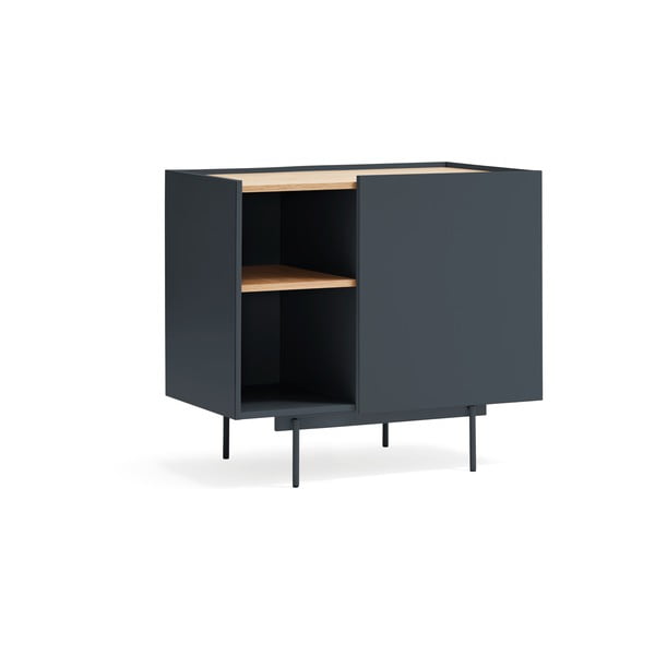 Antracitno siva/u prirodnoj boji niska komoda u dekoru hrasta 90x78 cm Otto – Teulat-image-1