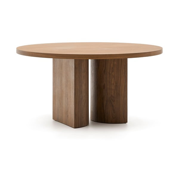 Okrugao blagovaonski stol s pločom stola u dekoru oraha ø 150 cm Nealy – Kave Home