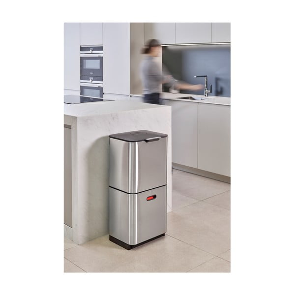 Željezna kanta za smeće za odvojeni otpad u srebrnoj boji 60 l Totem Max – Joseph Joseph-image-3