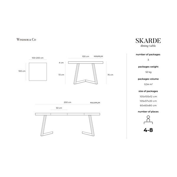 Sklopivi stol od punog hrasta Windsor & Co Sofas Skarde, ø 100 cm-image-4