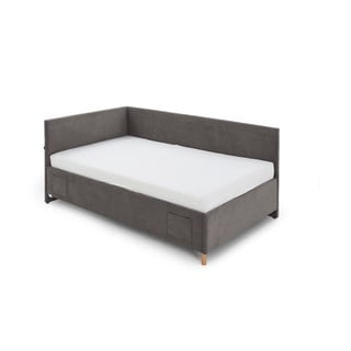 Antracitno sivi kutni dječji krevet s prostorom za pohranu 90x200 cm Cool – Meise Möbel