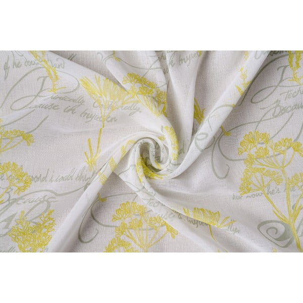 Žuto-bijela prozirna zavjesa 300x260 cm Fairy – Mendola Fabrics