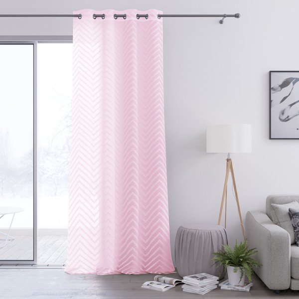 Ružičasta zavjesa AmeliaHome Molisa Eyelets, 140 x 250 cm-image-2
