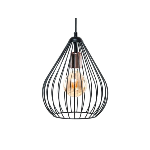 Crna viseća svjetiljka s metalnim sjenilom ø 24 cm Fasah – Opviq lights-image-2