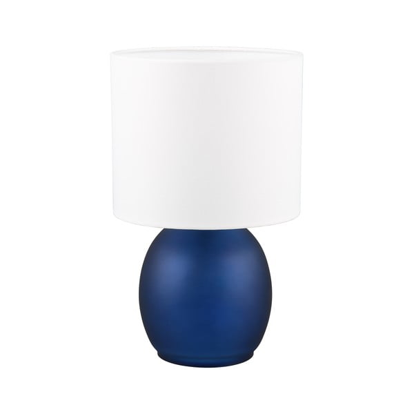 Bijela/plava stolna lampa s tekstilnim sjenilom (visina 29 cm) Vela – Trio-image-1
