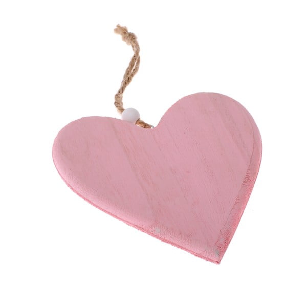 Ružičasti drveni viseći ukras Dakls So Cute Heart