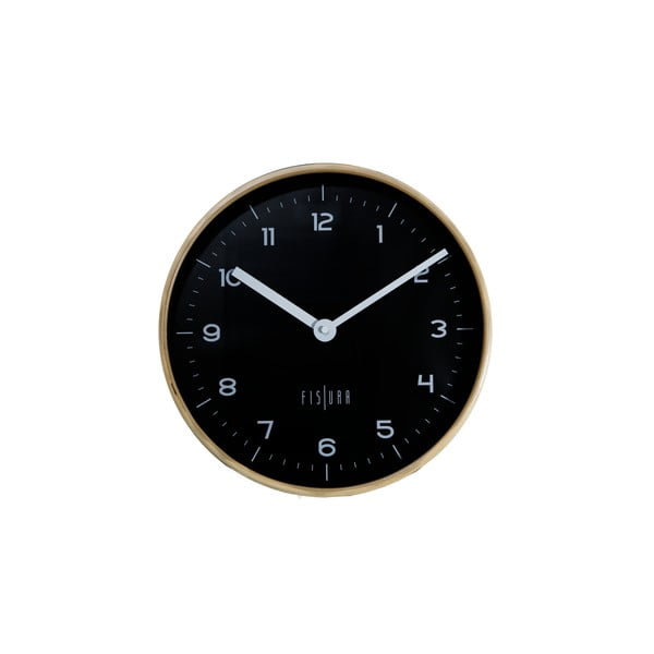 Crni zidni sat Fisura Reloj Pared Woody Negro, ⌀ 30 cm