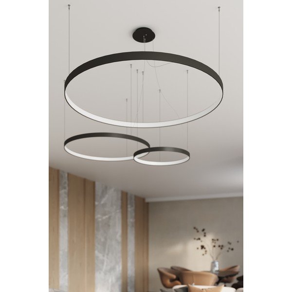 Crna LED viseća svjetiljka aluminijska ø 78 cm RIO – Thoro-image-2