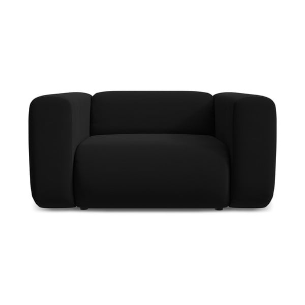 Crna baršunasti fotelja Ekahi – Makamii-image-2