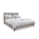 Svijetlo sivi tapecirani bračni krevet s podnicom 160x200 cm Eve – Miuform
