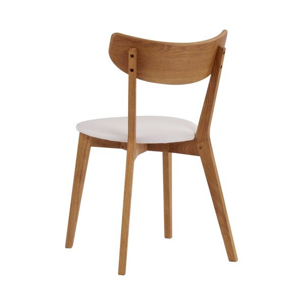 Blagovaona stolica od smeđe hrastovine s bijelim Rowico Ami sjedalom-image-3