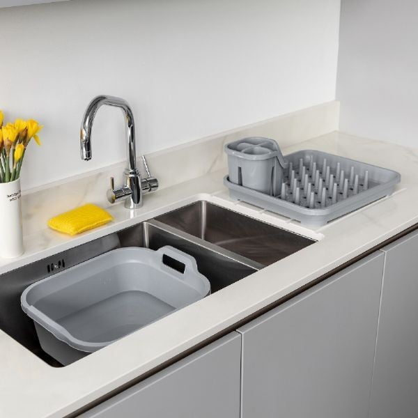 Sivi ocjeđivač za pribor za jelo od reciklirane plastike Addis Eco Range-image-4