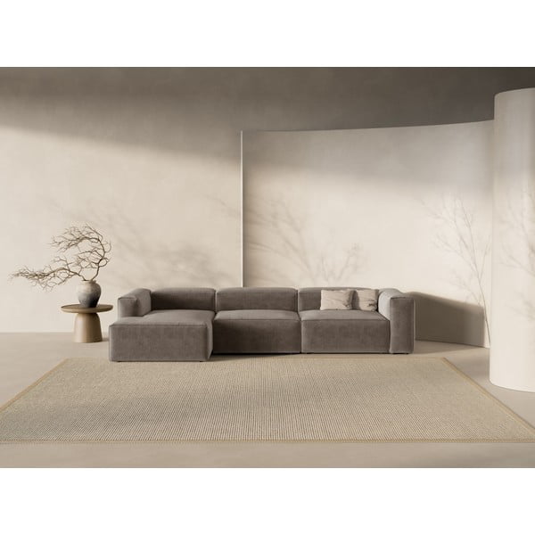 Smeđa kutna garnitura (s lijevim kutom/s ležaljkom) Bergamo – Cosmopolitan Design-image-1