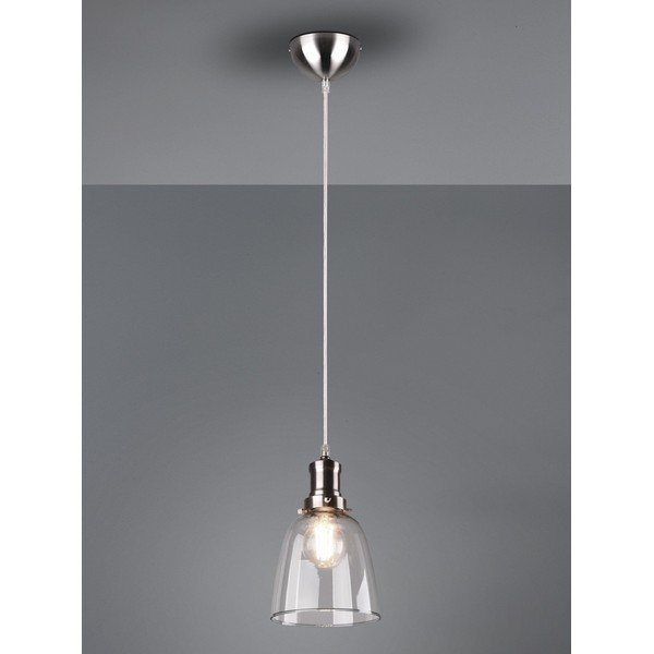 Viseća svjetiljka u srebrnoj boji sa staklenim sjenilom ø 14 cm Vita – Reality-image-1