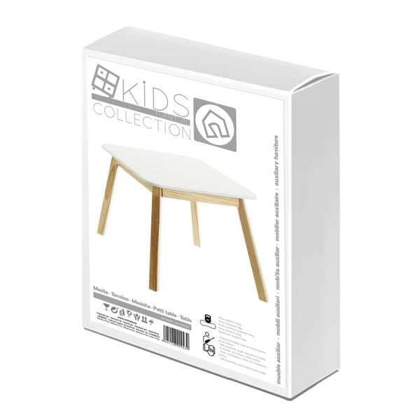 Dječji stol s bijelom pločom stola 55x55 cm – Casa Selección-image-4