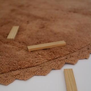 Ciglasti periv/ručno rađen pamučan okrugao tepih ø 110 cm Perla Toffee – Nattiot